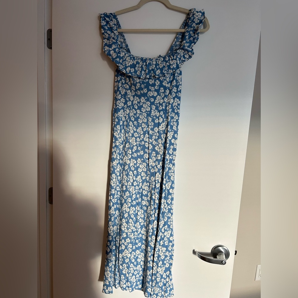 Reformation Blue Floral Dress